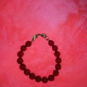Chic Ruby Red Beaded Bracelet